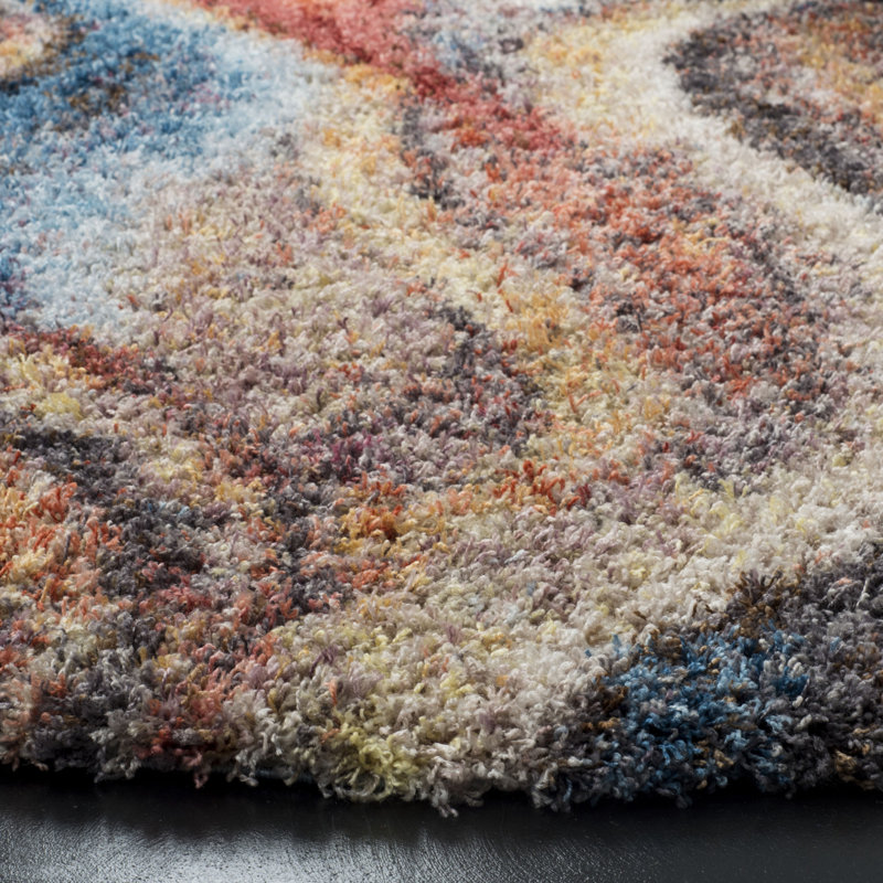 Ebern Designs Delma Performance Rust/Blue/Beige Rug & Reviews Wayfair